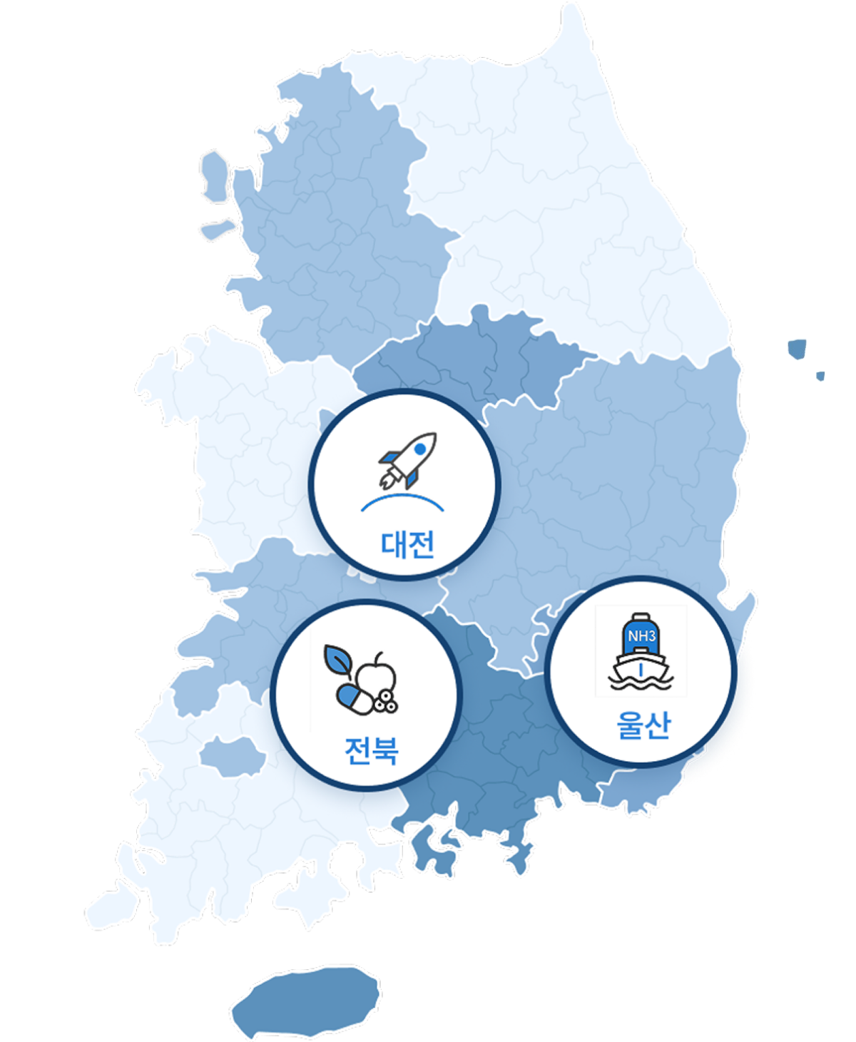 전국지도(대전,울산,전북)