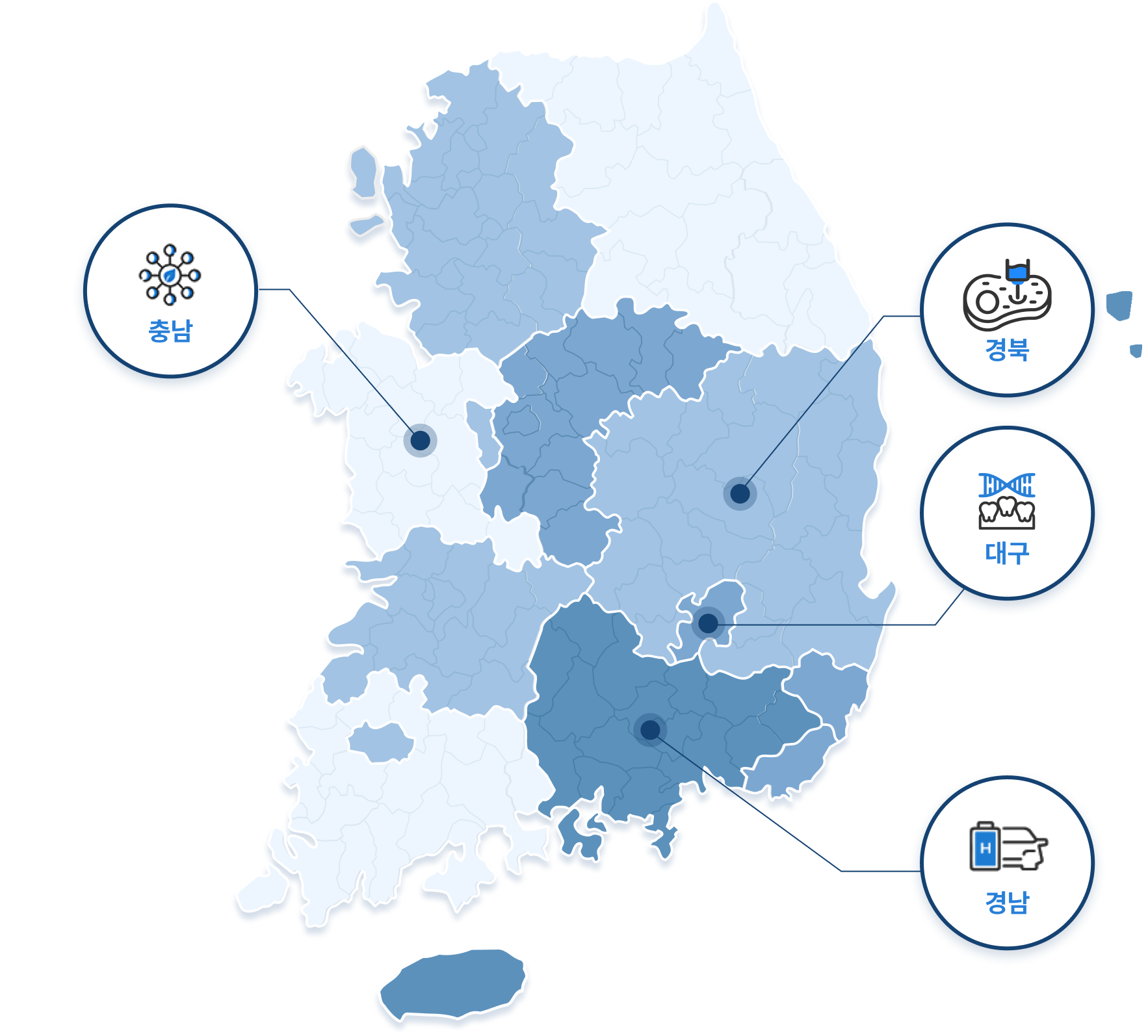 전국지도(경북,대구,경남,충남)